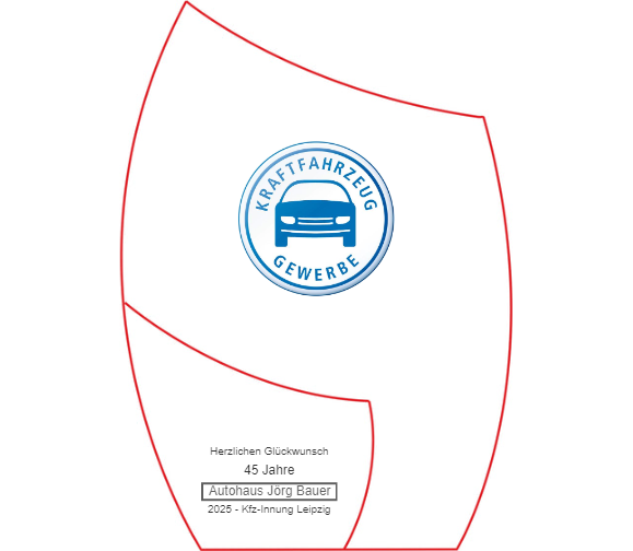 Glas Pokal Blau 8808-L - Transparent Blau / 16.5 cm / Laser-Gravur