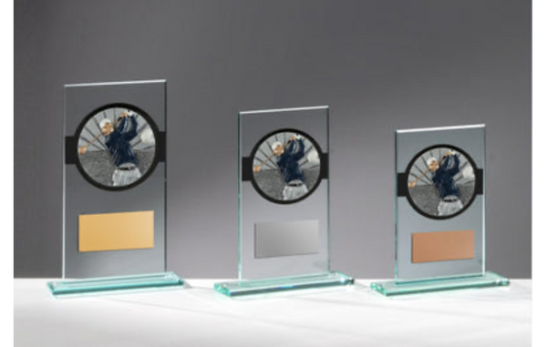 Glas Pokal Golf FG022 - 19 cm / Transparent Schwarz