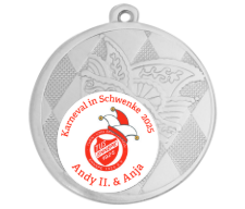 Karnevals Medaille D121 - 50 mm / Silber