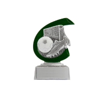 Fußball Pokal FG255 - Silber Grün / 10cm