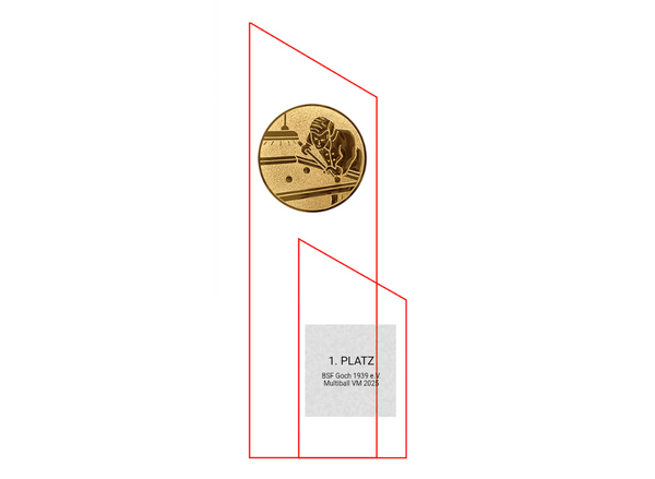 Indigo Peak 7302 - Silber Blau / 27 cm / Laser-Gravur