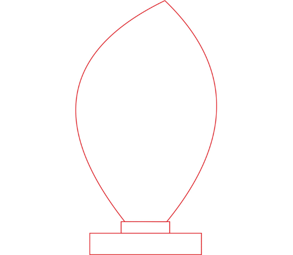 Glas Trophäe 166-5 Lasergravur - Klar / 20 cm / Laser-Gravur