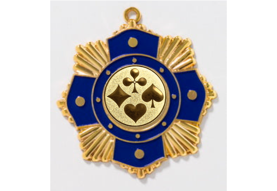 Medaille 9190 Ø 65mm - gold blau / 65 mm