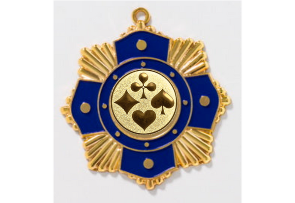 Medaille 9190 Ø 65mm - gold blau / 65 mm