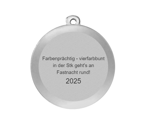 Karnevals Medaille M9165 Ø 50mm - 50 mm / Silber