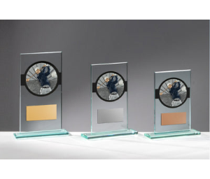 Glas Pokal Golf FG022 - 17 cm / Transparent Schwarz