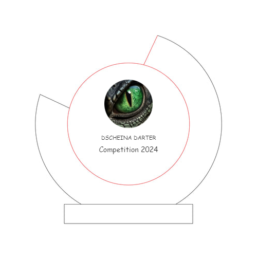 Glas-Holztrophäe 164-51 - 28 cm / Tranparent/Braun