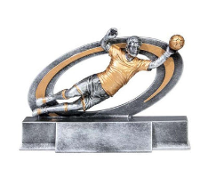 Fussball Torwart Pokal 39739 - 13 x 17.5 cm / Silber Gold