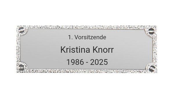 Gravurschild edel in Silber - Silber / 62 x 25 mm