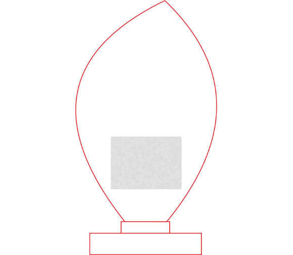 Glas Trophäe 166-5 Lasergravur - Klar / 25 cm / Laser-Gravur