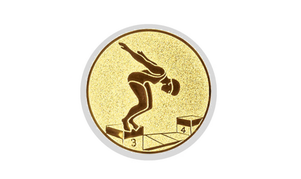 Glas Pokal 8805 blau Schild & Emblem - Silber Blau / 16 cm