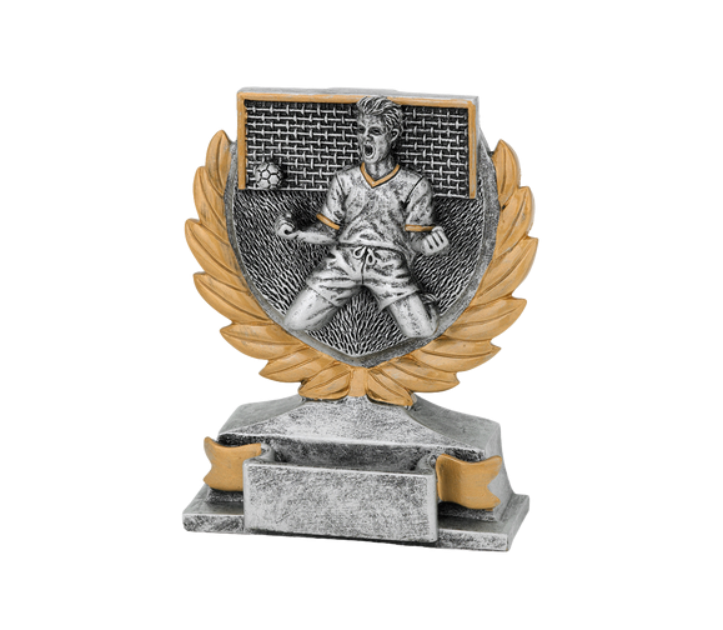 Fussball Trophäe FG 149 - 12 cm / Silber Gold