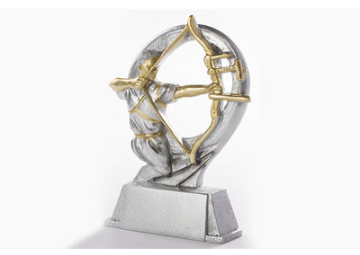 Bogenschießen Resinfigur - 17.5 cm / Silber Gold