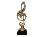 Pokal Figur Notenschlüssel RTY3859C - Gold / 17.5 cm