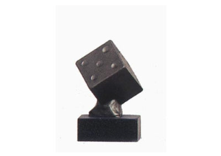Würfel Trophäe KS418 - 12 cm / Schwarz