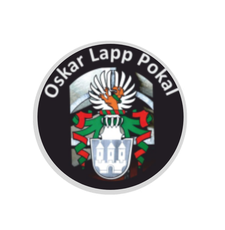 Glas Pokal 8805 blau Schild & Emblem - Silber Blau / 20 cm