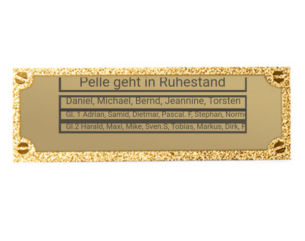 Gravurschild edel in Gold - Gold / 62 x 25 mm