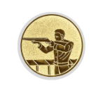 Glastrophäe 136-0 Schild & Emblem (B-Ware) - Blau Spiegelglas / 20 cm