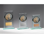 Glas Pokal Pferdekopf FG009 - Transparent Schwarz / 17 cm