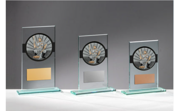 Glas Pokal Angler FG010 - 19 cm / Transparent Schwarz