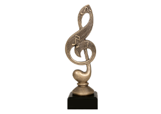 Pokal Figur Notenschlüssel RTY3859C - Gold / 17.5 cm