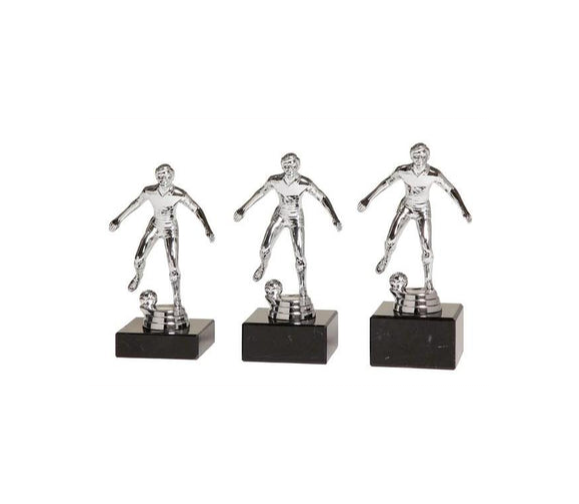 Fußballfigur A450 - Silber Schwarz / 16.5 cm