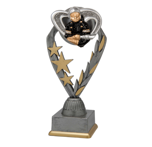 Feuerwehr Pokal PFS_028 - 22.5 cm / Silber Mehrfarbig