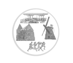 Glas Pokal 8805 blau Schild & Emblem - Silber Blau / 16 cm