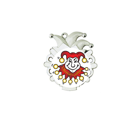 Karnevals Medaille D54-S - Silber / 50x56x2mm