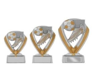 Fußball Pokal 044 - Silber - Gold / 14 cm