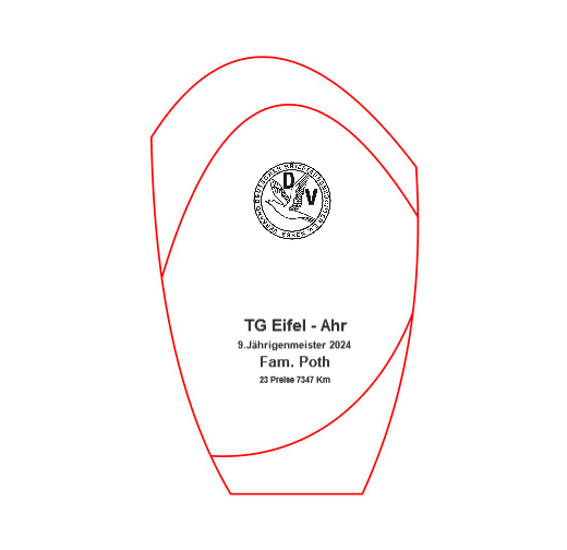 Glaspokal W55 rot - Rot/Transparent / 16.5 cm