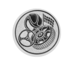 Glas Pokal 8805 blau Schild & Emblem - Silber Blau / 16 cm