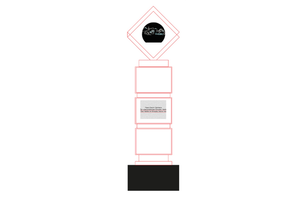 Cube Tower 7969 - Klar / 25 cm / Laser-Gravur