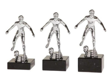 Fußballfigur A450 - Silber Schwarz / 16.5 cm