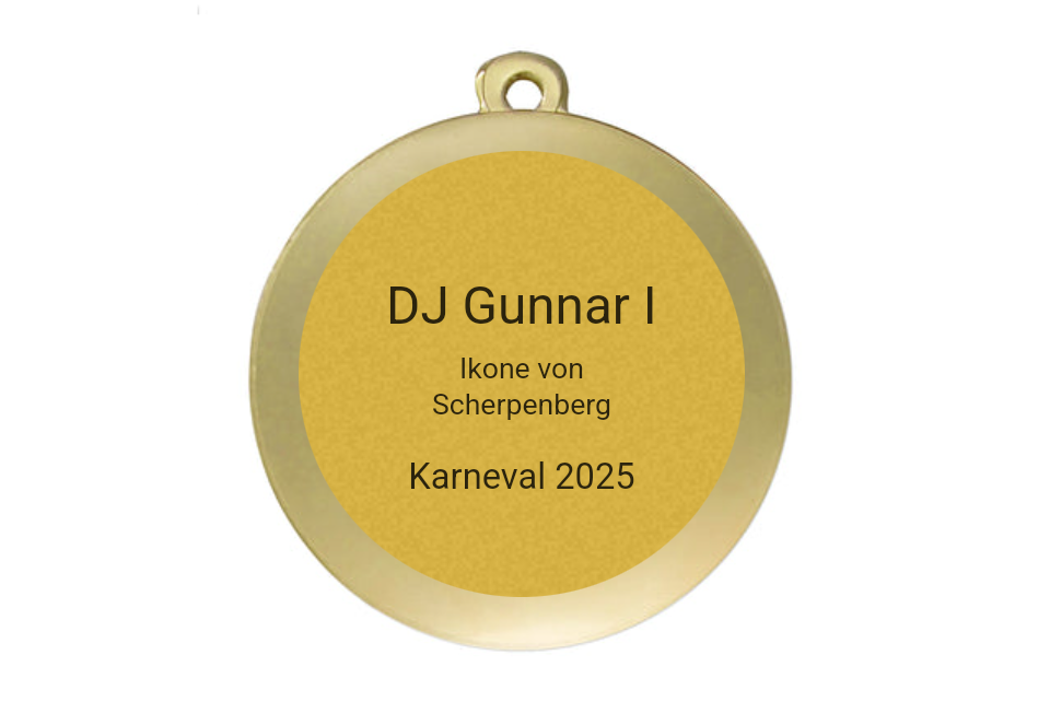 Karneval Medaille D120 Ø 50mm - Gold / 50mm