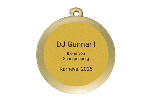 Karneval Medaille D120 Ø 50mm - Gold / 50mm