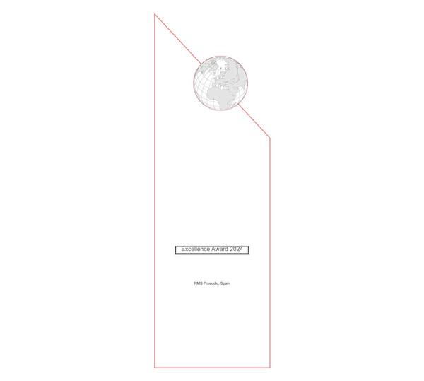 Globe Exellence Award 7956 - Laser-Gravur / Klar / Blau / 26 cm