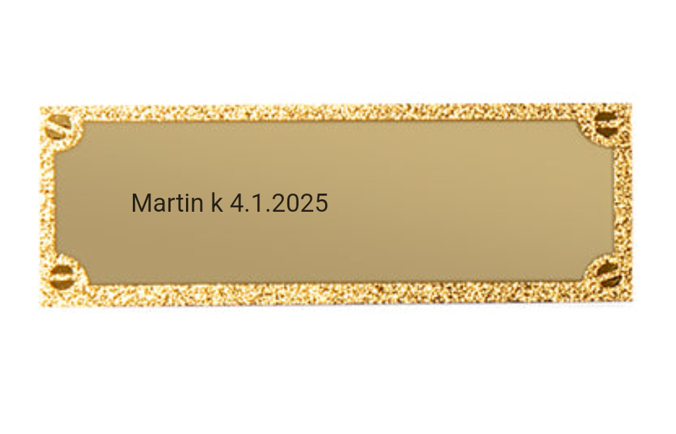 Gravurschild edel in Gold - Gold / 50 x 18 mm