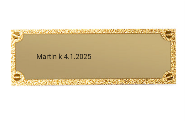 Gravurschild edel in Gold - Gold / 50 x 18 mm