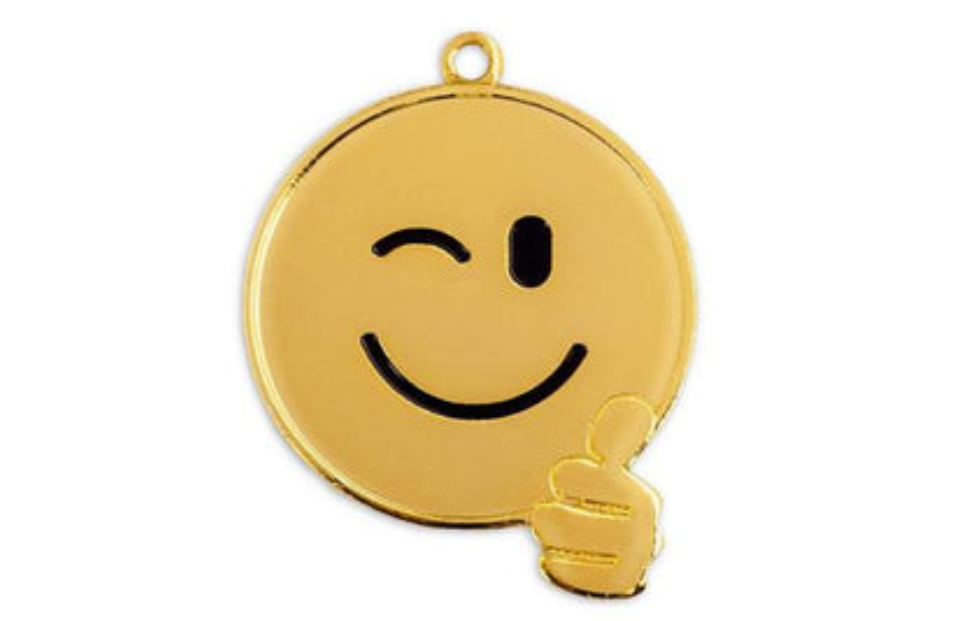 Medaille Funny Ø 50 mm - 50 mm / Gold