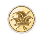 Glastrophäe 136-0 Schild & Emblem (B-Ware) - Blau Spiegelglas / 20 cm