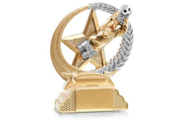 Pokal Fußball 31316 - 13 cm / Gold Silber