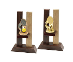 Holz Trophäe Tennis FX008/P008 - Auswahl Grau / 19 cm