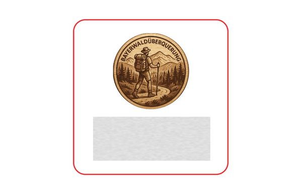 Holz Medaille "eckig" aus Eiche - Eiche-Furnierholz / 70 mm / Laser-Gravur