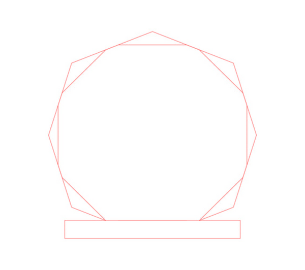Acryl-Serie Achteck 3359 - Transparent / 17 cm