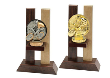 Holz Trophäe Radrennen FX030/P030 - Auswahl Grau / 19 cm