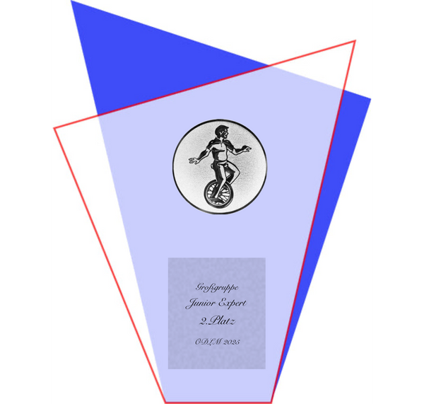 Glas Pokal Blau GL.051-L oder Rot GL.052-L - Blau / 19.5 cm / Laser-Gravur