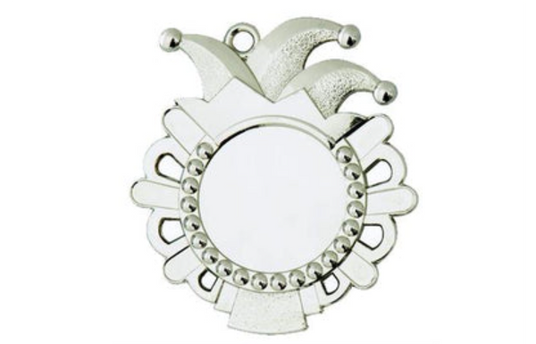 Karnevals Medaille D54-S - Silber / 50x56x2mm