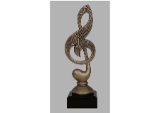 Pokal Figur Notenschlüssel RTY3859C - Gold / 17.5 cm