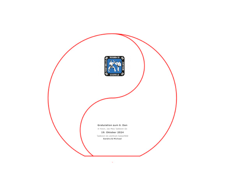 Yin and Yang 7313 - Blau Silber / 19 cm / Laser-Gravur